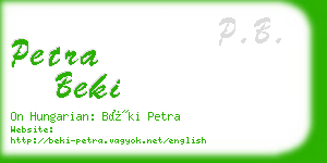 petra beki business card